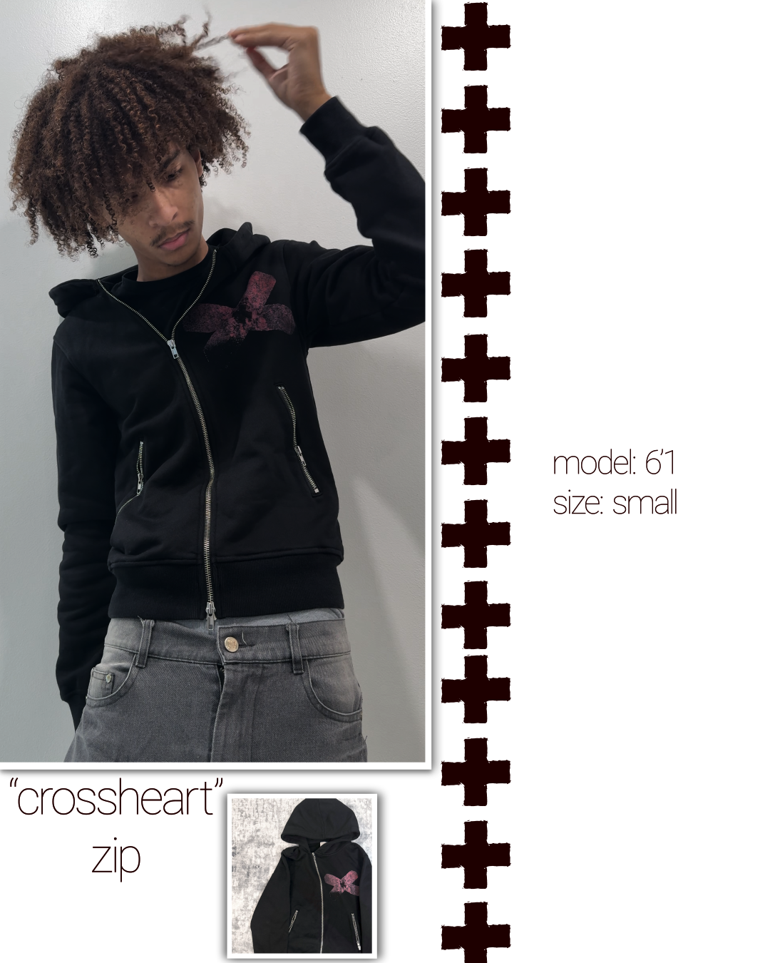 crossheart zip